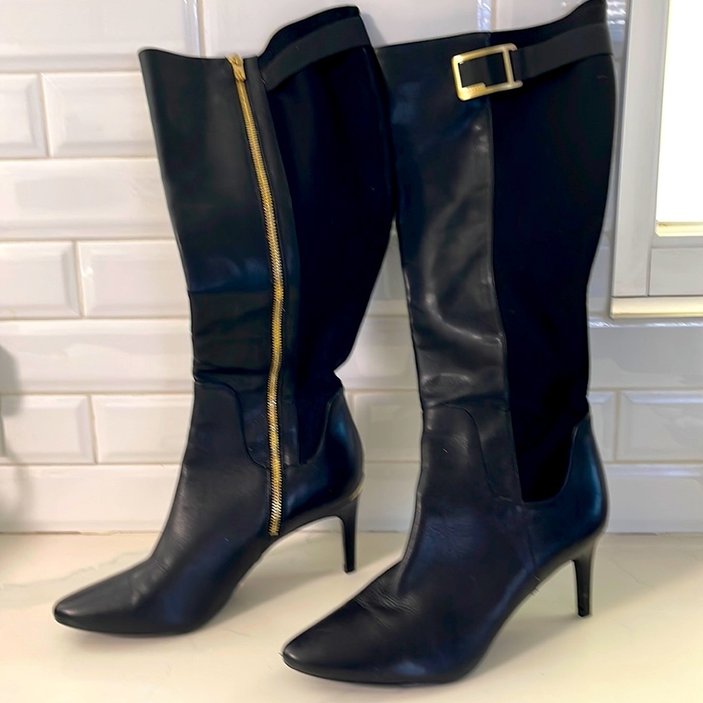 Knee high black boots